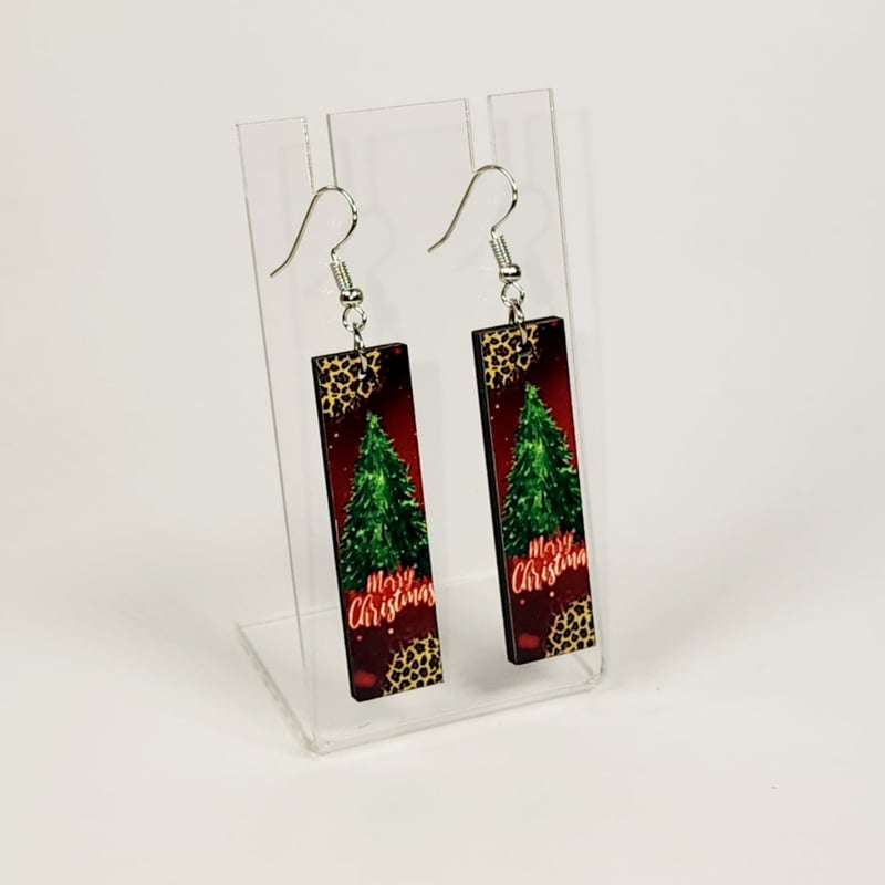 Christmas tree bar earrings