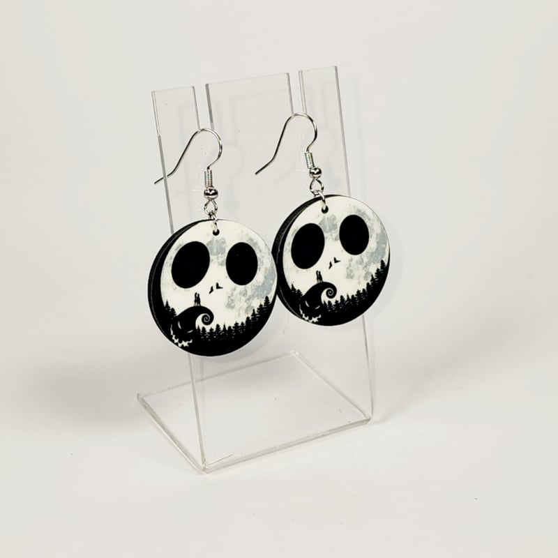 Jack Skellington round earrings
